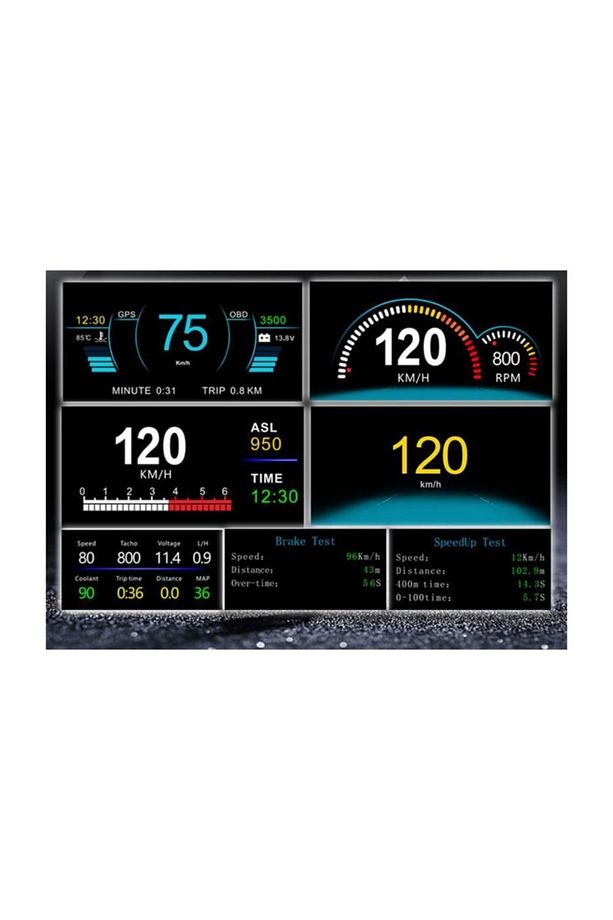 C1 Hud Obd2 Gps 48 Fonksiyonlu Veri Ekranı Head Up Display - 13