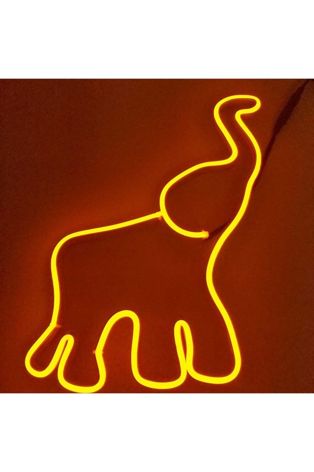 Neon Led Decorative Elephant Figure
