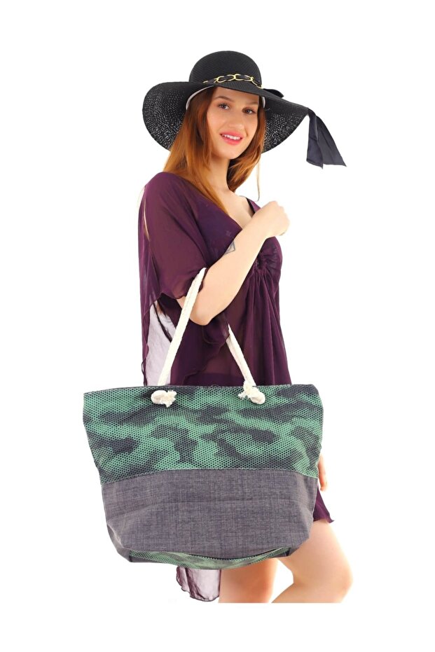 حقيبة شاطئ منقوشة مموهة - 1