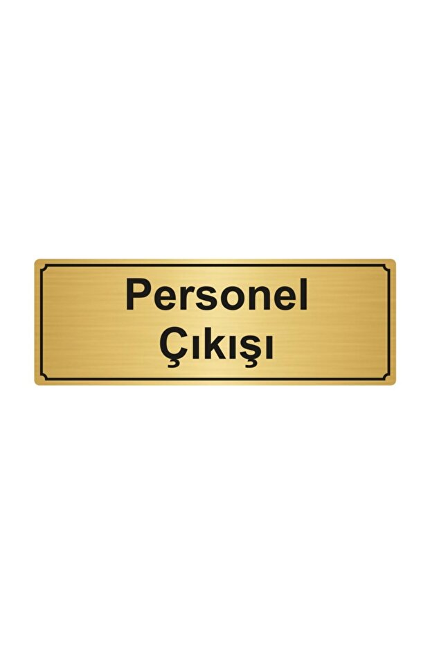 Staff Exit Directional Sign 10Cmx20Cm Gold Color Metal