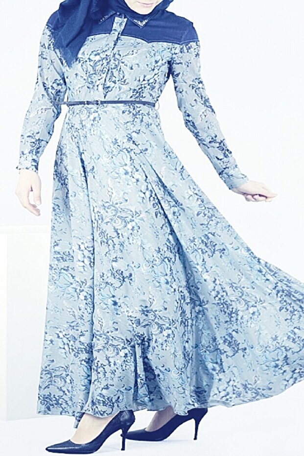 Kadın Mavi Elbise - 2