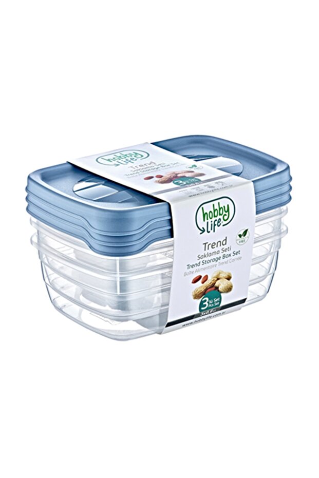 حاوية تخزين مستطيلة الشكل سعة 3x0.3 لتر - 1