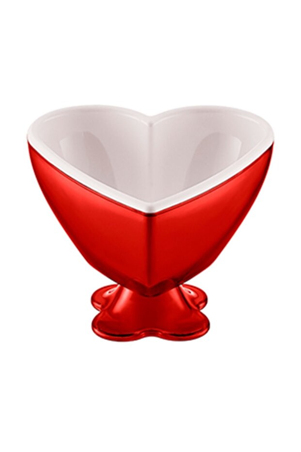 Heart Shaped Standing Plastic Bowl 12x8 cm