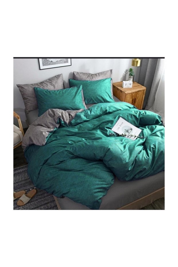 Fashion Deluxe 100% Cotton Double Duvet Cover Set Natural Cotton