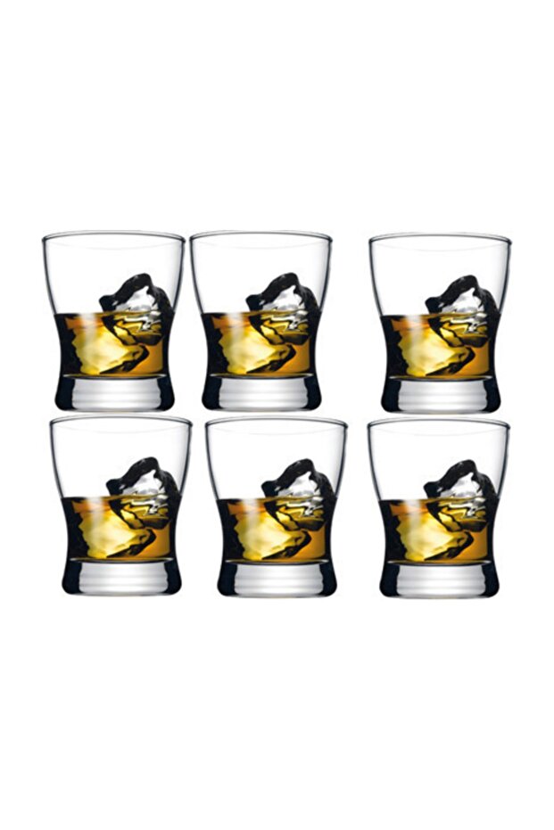 Pasabahce Opella Whiskey Glass Set, 42408/GB, 6 Pieces, Durable, Premium Quality Design, Red