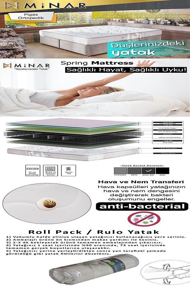 Rigas Ortopedik Yatak 90X190 - 11