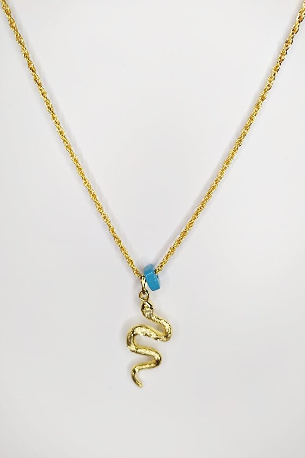 Women's Snake Figured Gold Necklace