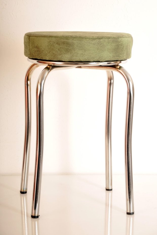 Green Fabric Profile Stool Metal Stool Kitchen Stool Thick Stool