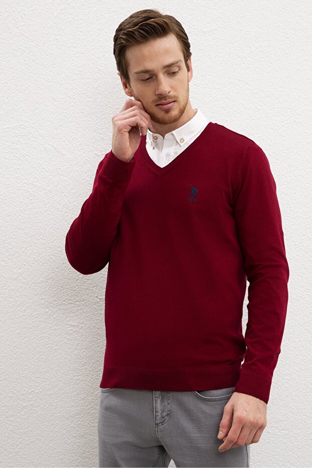 Red Men's Knitwear Sweater
