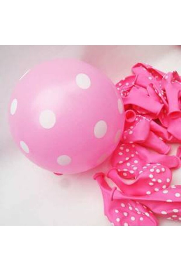 Pink and White Polka Dot Balloon 15 Pieces
