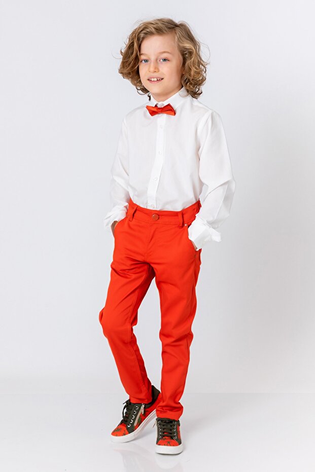 بنطلون برتقالي للأولاد - 1
