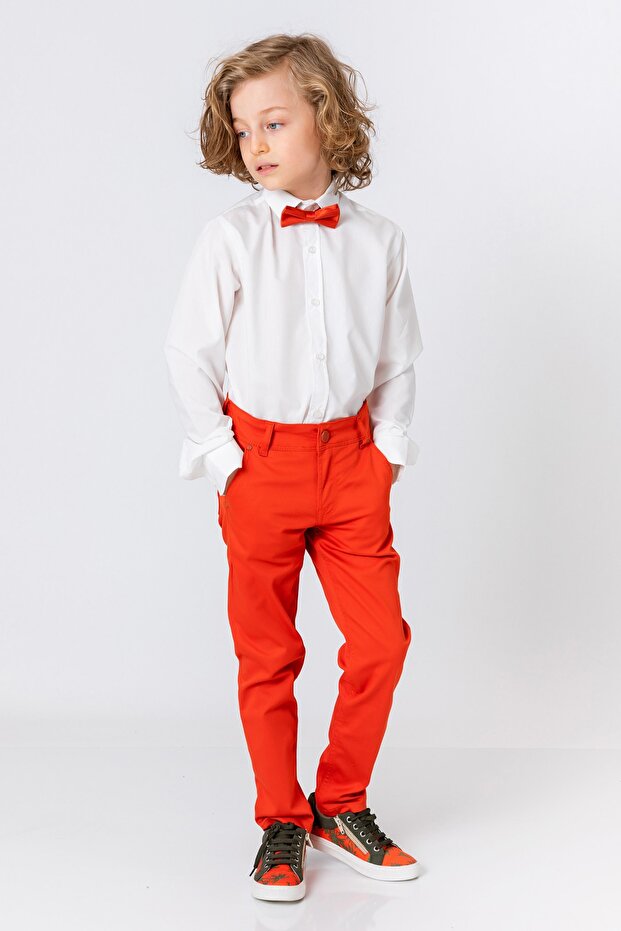 بنطلون برتقالي للأولاد - 3