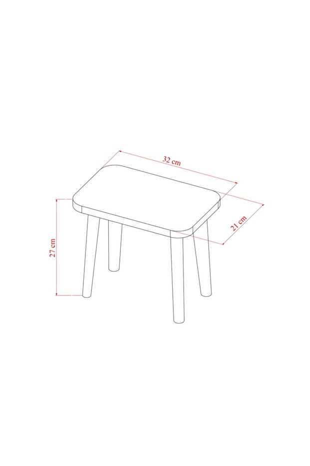 Miyuhome Ahşap Ayak Tabure - 4