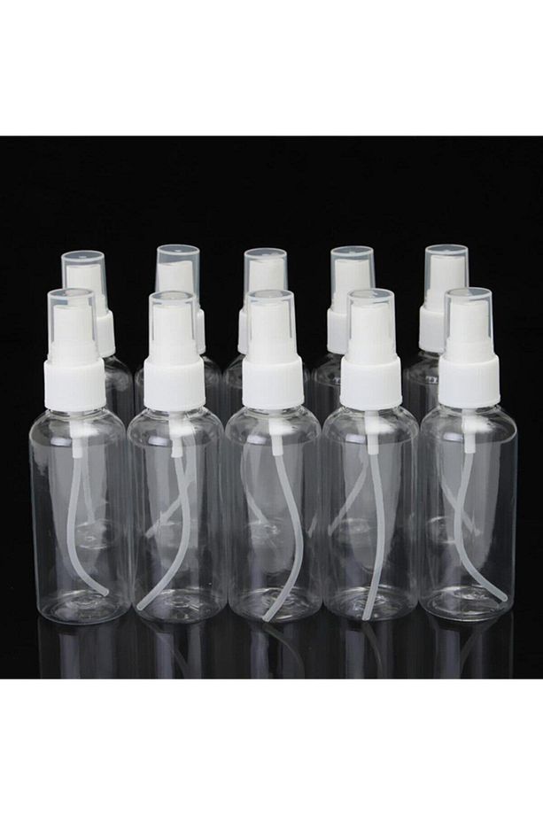 10 Adet 50ml Plastik Sprey Şişe Hediyelik Dezenfektan Kolonya Şişesi - 50 ml - 1