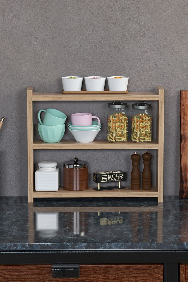 Mutfak Rafı Tezgah Üstü Organizer Ceviz - 4