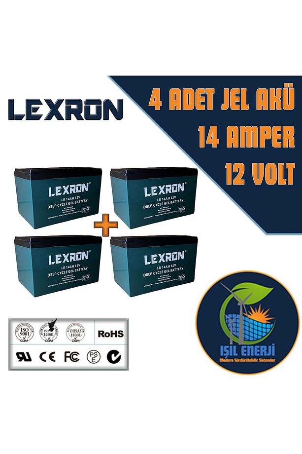 12 Volt 14 Amper (12V 14 AH) Jel Akü - Elektrikli Bisiklet Motosiklet Aküsü 4 Adet - 1