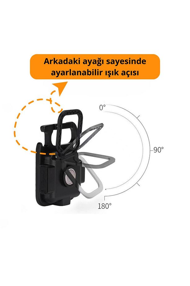 6w Led 3 Fonksiyonlu Şarjlı Mini Cep Projektörü (ANAHTARLIK AÇACAKLI MIKNATISLI AYAKLI) - 8