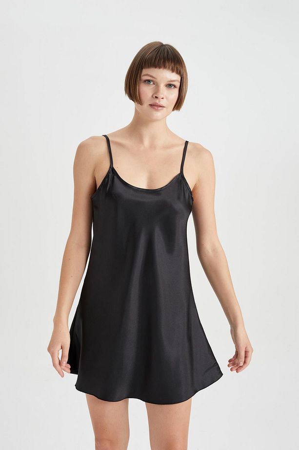 Fall in Love Regular Fit Bisiklet Yaka Askılı Gecelik - 1
