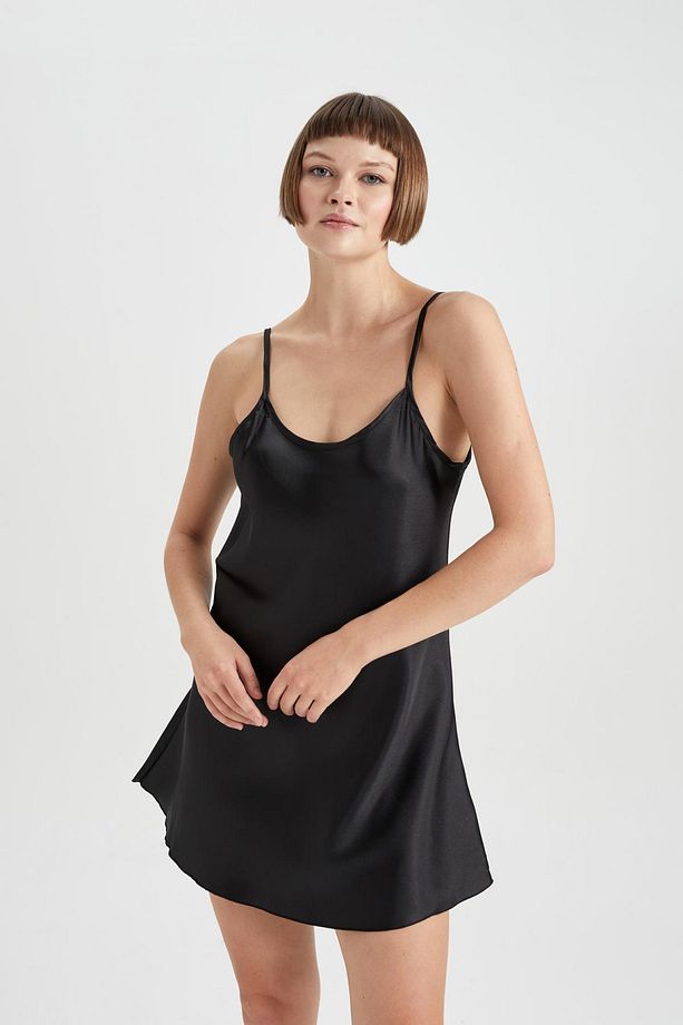 Fall in Love Regular Fit Bisiklet Yaka Askılı Gecelik - 3