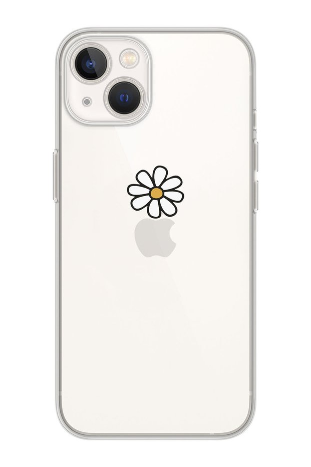 Premium Transparent Phone Case with Daisy Design Compatible with iPhone 15 Plus