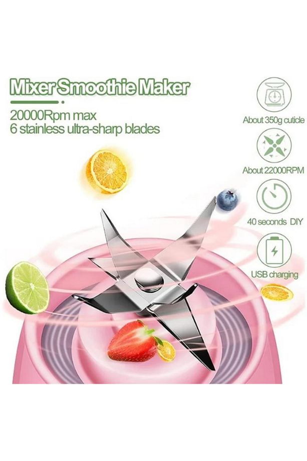 Taşınabilir Blender Şişe Smoothie Shake Yapıcı 420ML Blender Usb Şarj Edilebilir - 3