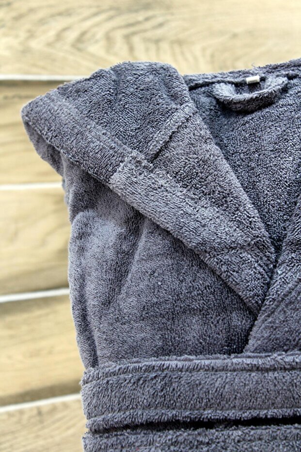 Aday Kapşonlu Bornoz Pamuk - 3