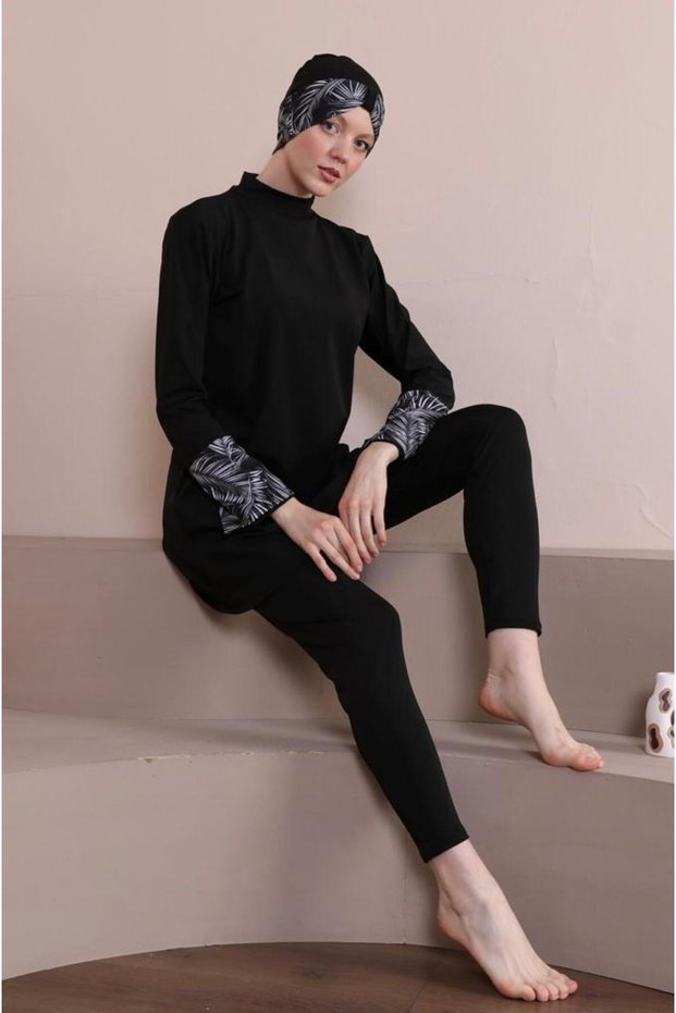 Women's Hijab High Waist Gathering Lycra Stretchy Tights
