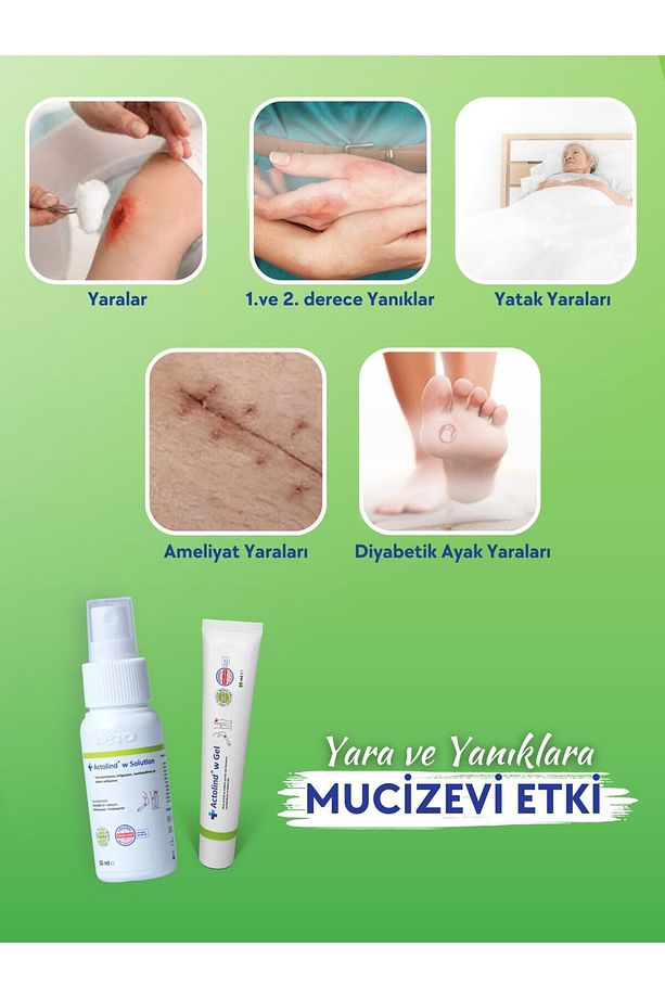 W SOLUTION 50 ML & ACTOLIND W GEL 30 ML (YARA İYİLEŞTİRME SOLÜSYONU VE JELİ) - 3