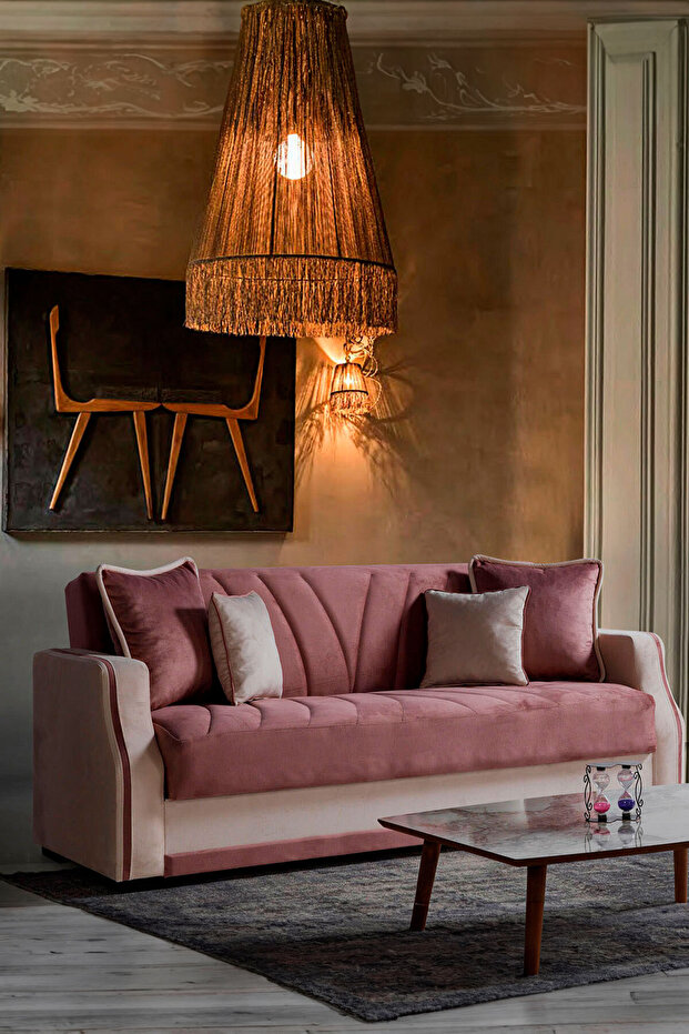 Çizgi Çekyatlı Üçlü Kanepe Çekyat - 3