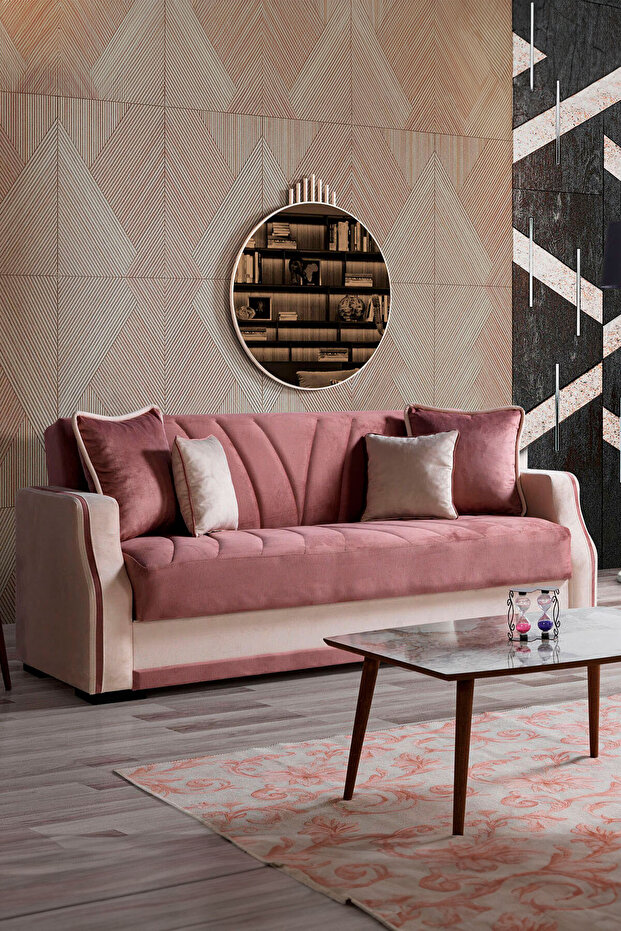 Çizgi Çekyatlı Üçlü Kanepe Çekyat - 2