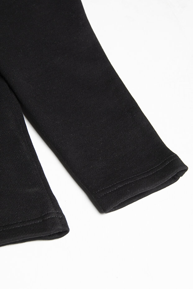 Men's Black Half Zipper Basic Solid Color Trend Sweatshirt - 5
