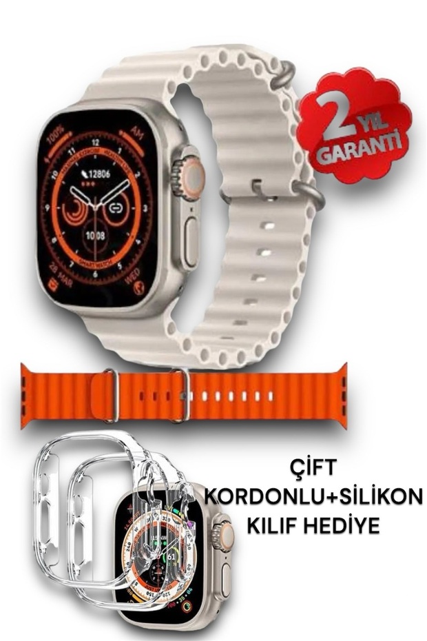 Smart Watch S8 Ultra Max Akıllı Saat 49 mm Uyumlu Vidalı Kordon Kilitli Android, Ios Uyumlu Arama - 1