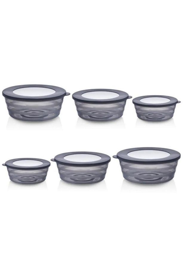 6 Adet Kapaklı Füme Saklama Kabı, Kase Çerezlik Kahvaltılık 3 Boy 6’lı Set 2x(400ml,700ml,1100ml) - 3