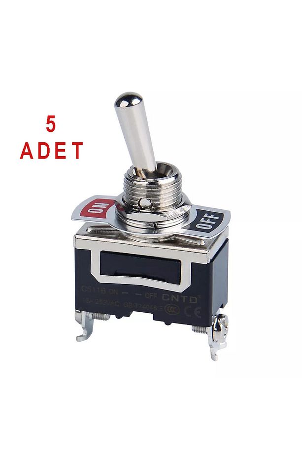 C511B On-Off Toggle Swich 2 Alıcılı Geçiş Anahtarı 15A 250V Açma -Kapama * ( 5 ADET ) - 1