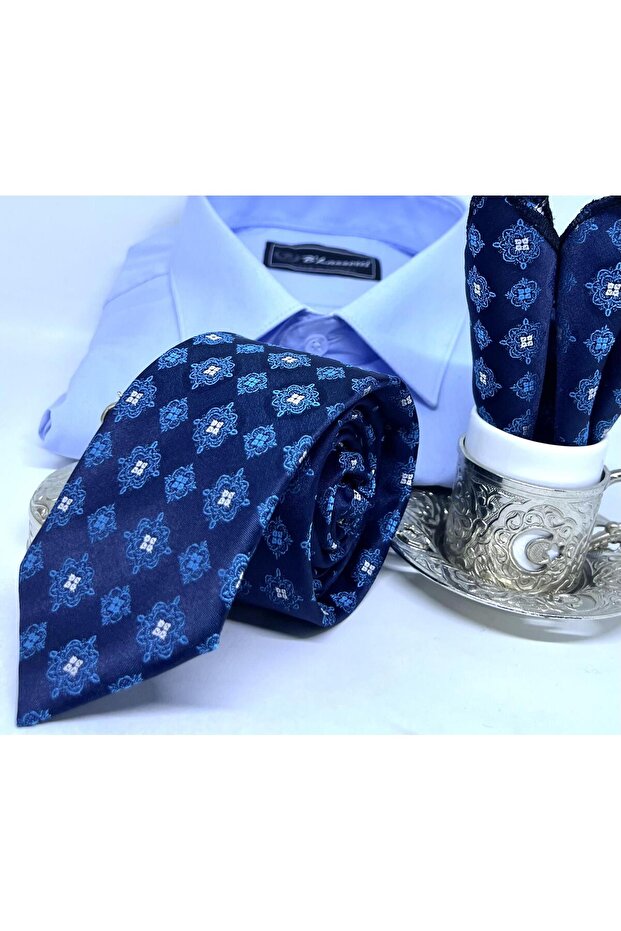 DOKUMA MENDİLLİ KRAVAT - 4