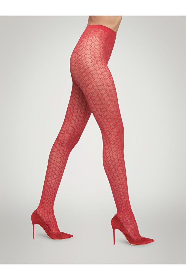 INTRICATE SHEER PATTERN TIGHTS - 2