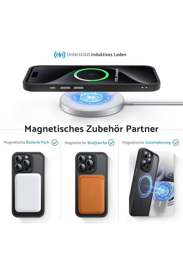 İphone 15 Pro Kılıf Kamera Yükseltili Magsafe Şarj Destekli Mat Renkli Kenarlı Hassas Buton Kapak - 5