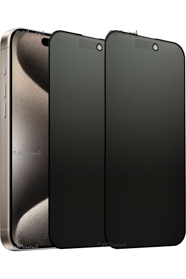 İphone 15 Plus Uyumlu Mat Hayalet Ekran Koruyucu Cam Tam Kaplar Seramik Esnek Ekran Camı Privacy - 1