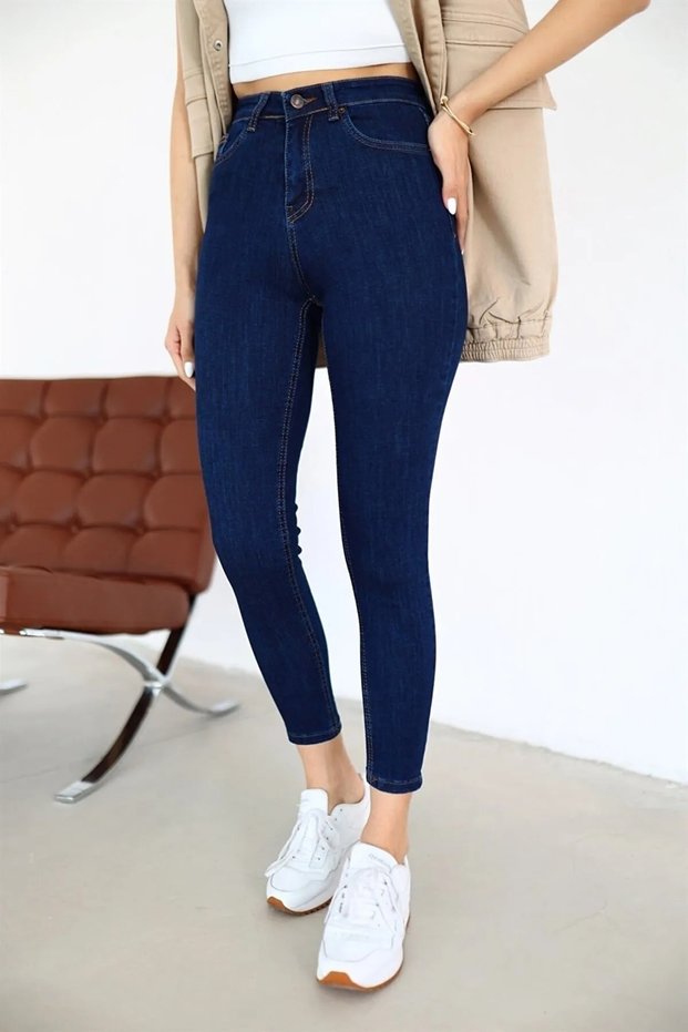 Pavel Navy Blue Women's Power Lycra Skinny Jeans Skinny Leg Jeans