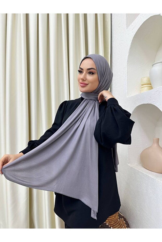 شال قطني ممشط رمادي غامق 0001 - 3