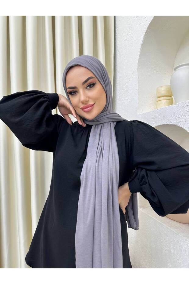 شال قطني ممشط رمادي غامق 0001 - 2