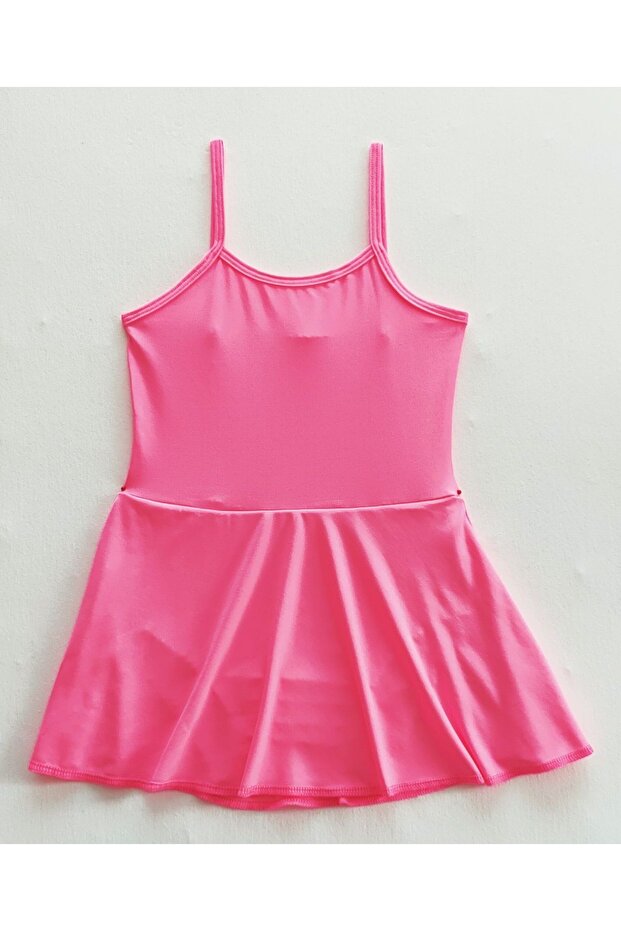 Girl's Black Rope Strap Skirt Swimsuit