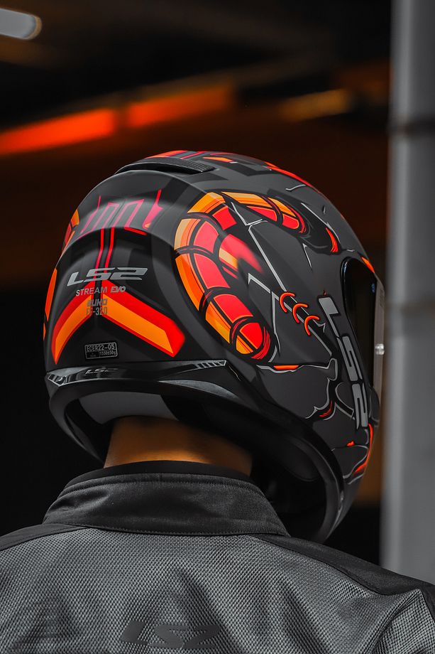 STREAM EVO ZUKO MAT SİYAH-TURUNCU KASK - 5