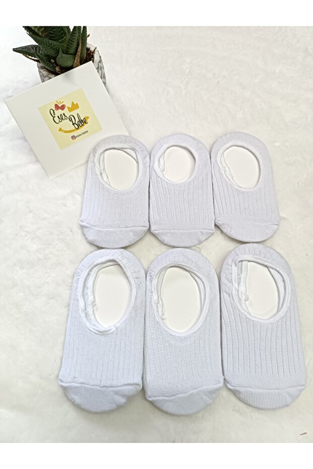 Set of 6 baby children's plain ballerina socks