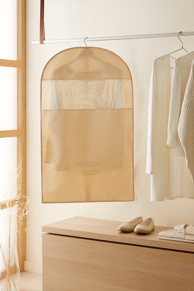 Beige Herringbone Clothes Cover Suit Cover Clothes Carrying Cover Gamboç 60x100