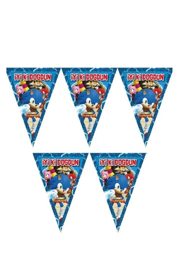 Sonic Themed Birthday Ornament Pennant Sonic Boom Happy Birthday Sonic Pennant
