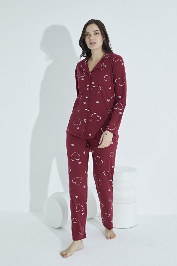 Buttoned Comfortable Pajama Set - 2