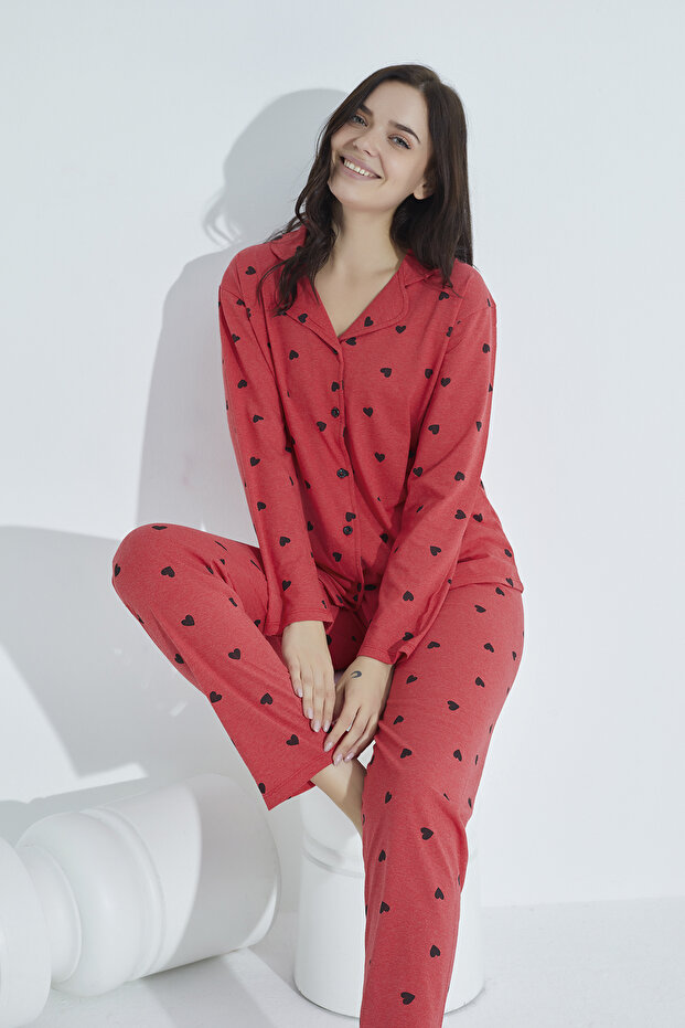 Buttoned Comfortable Pajama Set - 1