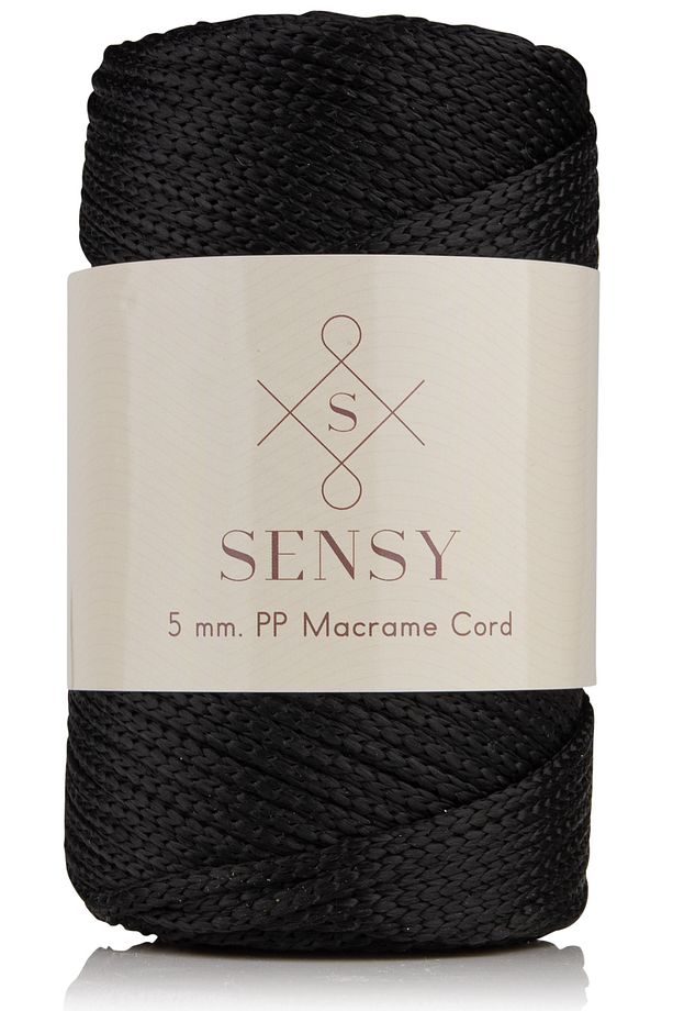 5 Mm - 400 gr Polyester Makrome Ipi Siyah 95 M Polyester Makrome Ip Supla Ip Ve Çanta Ipliği - 1