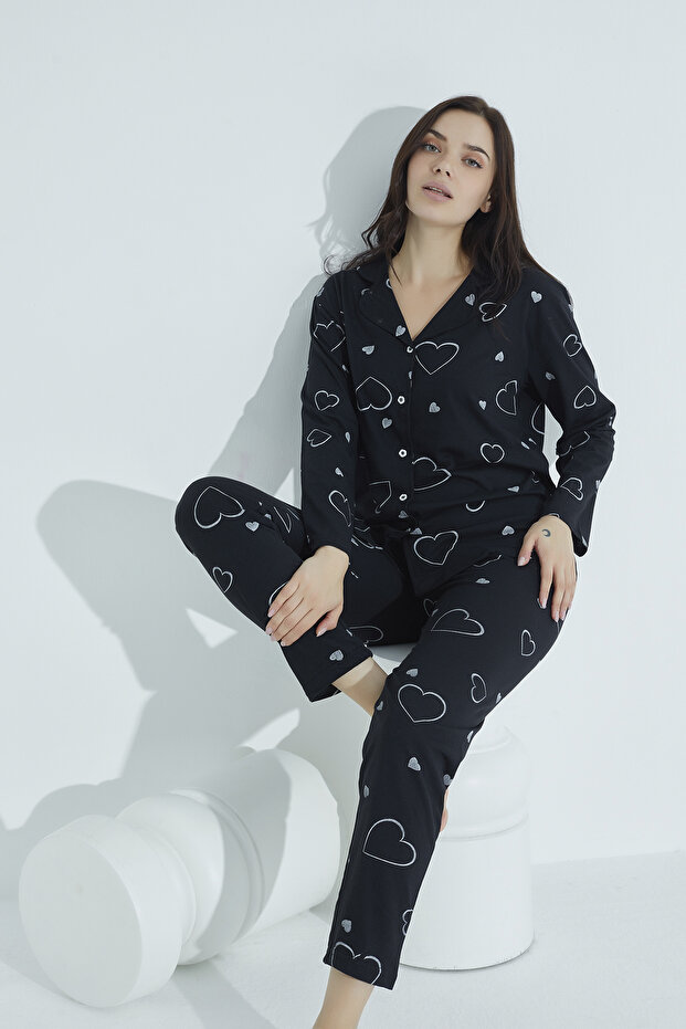 DÜĞMELİ PİJAMA TAKIM - 1
